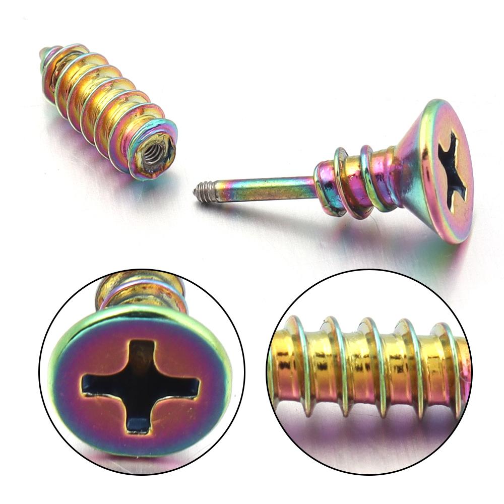 1 Pair Unisex Women Men Earrings Stainless Steel Piercing Nail Screw Stud Earrings Punk Rock Helix Ear Piercings Spiral Jewelry