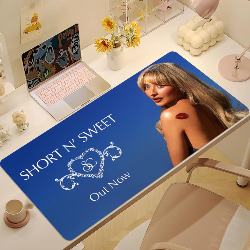 Singer SSabrina CCarpenter Short N Sweet S Mouse Pad Large Desk Mat Keyboard Ergonomic Office Rubber Game PC Nonslip Antifra