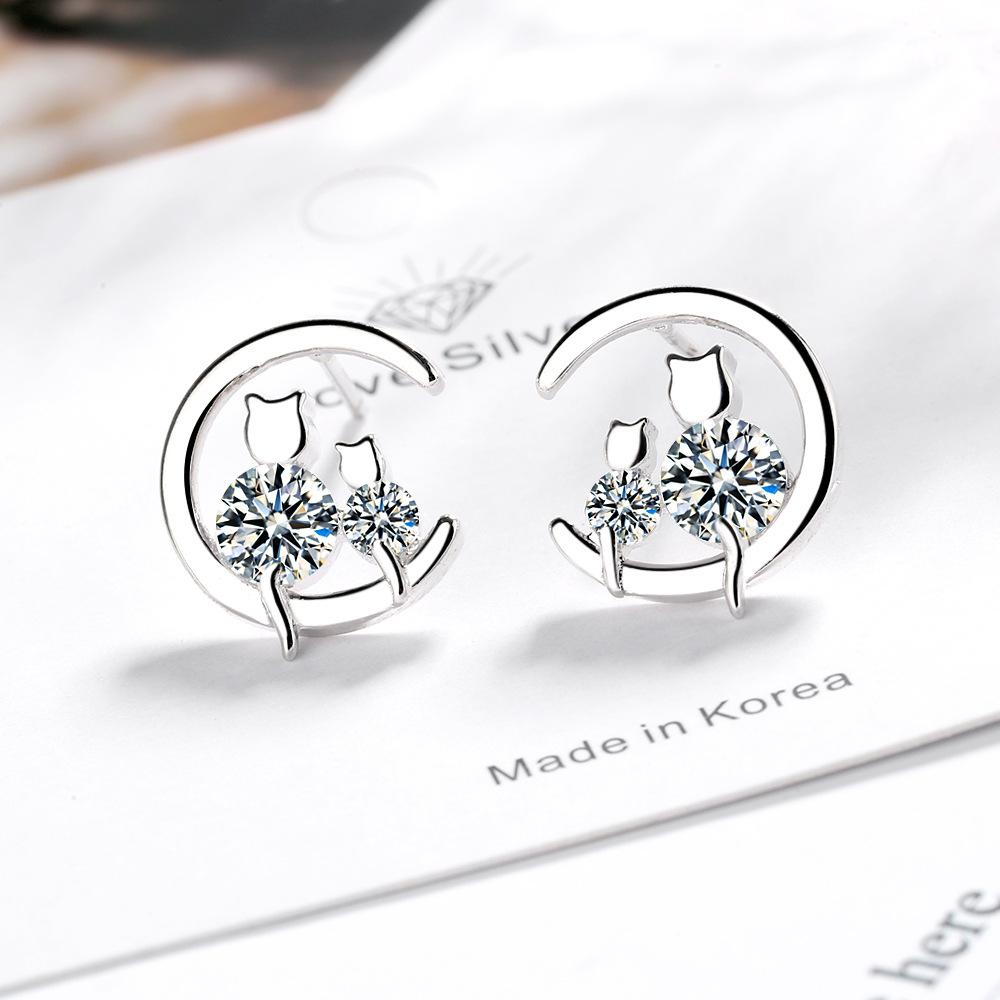 New 925 Sterling Silver Heart Stud Earrings For Women High Quality Exquisite Student Girlfriend Jewelry Accessories Heart GiftGood Product