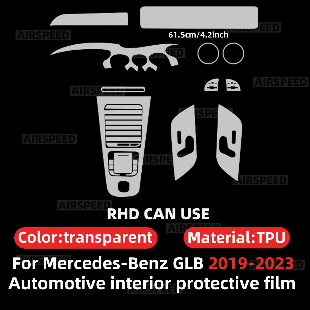 

TPU Protective Film For Mercedes-benz GLB Class X247 2019 2020 2025 2025 2025 Car Interior Sticker Center Console Trim Dashboard