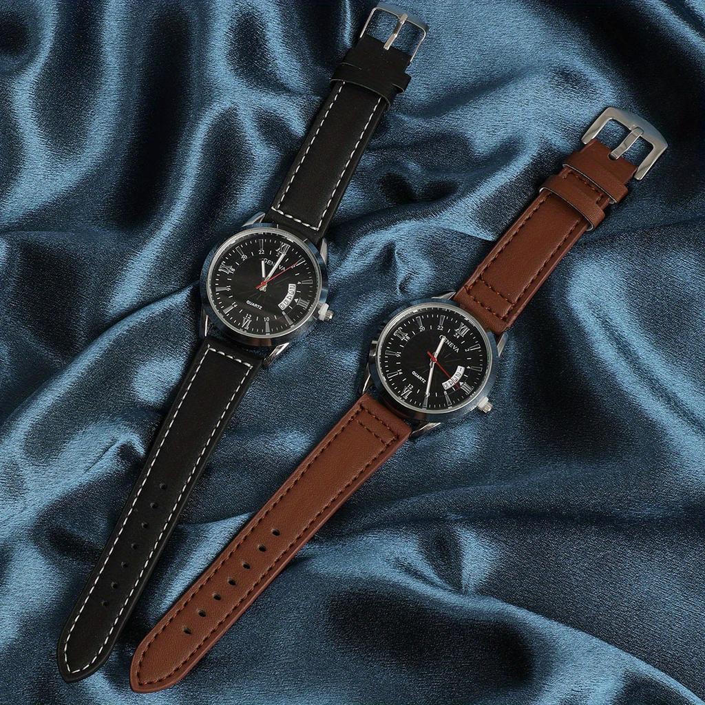 1pc-Fashion Men's Watches, Business Quartz Watches, Luxury Leather Men's Leisure Clocks, Gifts Men's Sports Watches