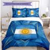 Set Biancheria da Letto Stampata Calcio Argentina 3 Pezzi Copriletto Traspirante Accogliente come Regalo per Inaugurazione Casa o Festa