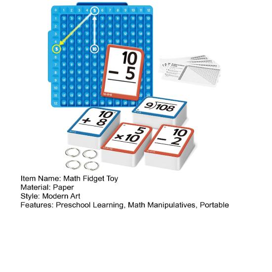 1 Set Math Flash Cards Fidget Chart Addition Subtraction Multiplication Division Preschool Learning Math Calculation Card Arithmetic