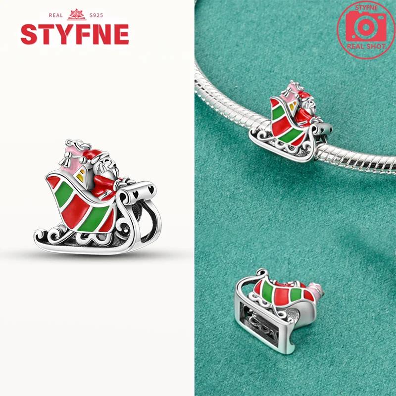 Copper New Christmas Charms Elk Santa Claus Bead Snowflake Bell Snowman Charm Fit Original Bracelet Diy Jewelry For Women