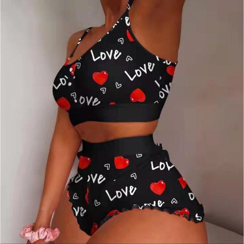 The New Two-Piece Pyjamas with Suspenders Sexy Suspender Pajamas Two-piece Set