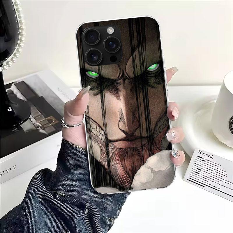 A-Attack on T-Titan Eren Yeager Soft Phone Case For IPhone 11 17 Air 16E 16 Pro Max 15 + 14 Plus 13 Mini 12 Apple 7 SE 8 Fundas
