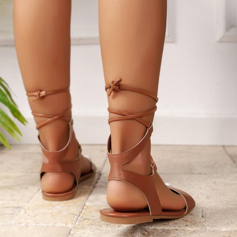 Fashion Women's Cross Strap Sandals 2024 Summer New Fashion Flat Open Toe Sandals for Women Gladiator Beach Flip Flops Zapatos Mujer