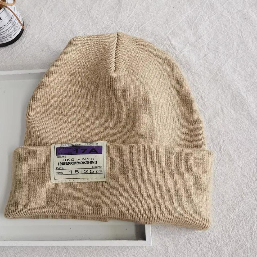 Warm Knitted Hat Elastic Pullover Cap Fashion Knitting Wool Beanie  for Autumn Winter