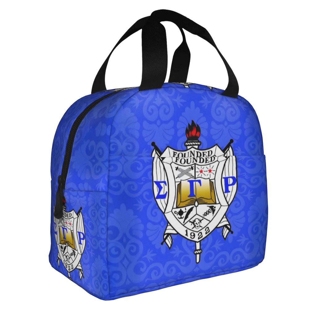 SGRHO1922 Sigma Gamma Rho Insulated Lunch Bag for School Office African American Sorority Portable Cooler Thermal Bento Box