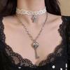 Gothic Heart Key Lace Pendant Necklace - Light Luxury Clavicle Chain Jewelry