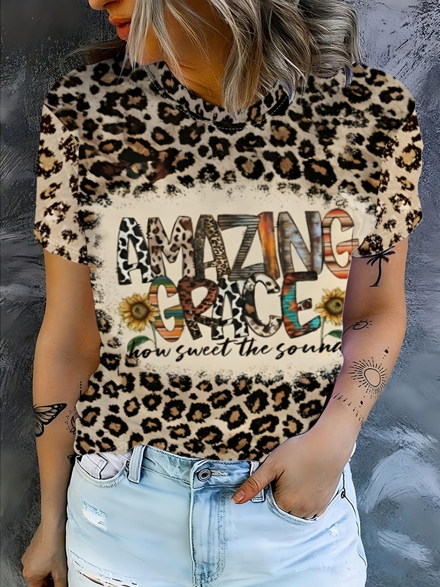 

Women S T-Shirt with Digital Print Design. Versatile And Stylish. Short-Sleeved. Round-Neck. Casual Fashion Top. Stretchy And Comfortable - Suitable f 3XL дубильна кора