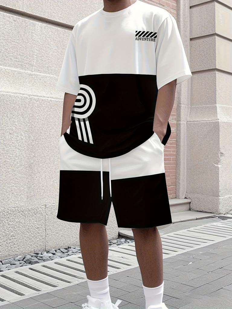 2025 Neues Sport-Set für Herren Los Angeles Print Kurzarm-T-Shirt Lässiges Sport-Set Streetwear Shorts Zweiteiliges Herren-Set