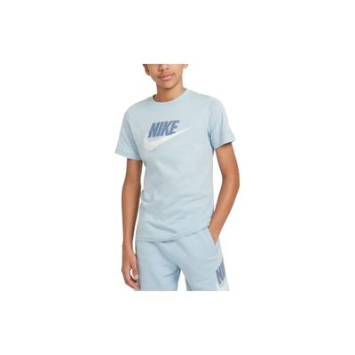 Sportswear Casual Straight-Leg Crew Neck Logo Print Short Sleeve T-Shirt Kids Tops Blue AR5252-440