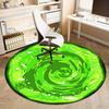 1pc Home Office Outdoor Round Carpet Gift, Green Swirl Design Rug for Decorative FlooringRC2812