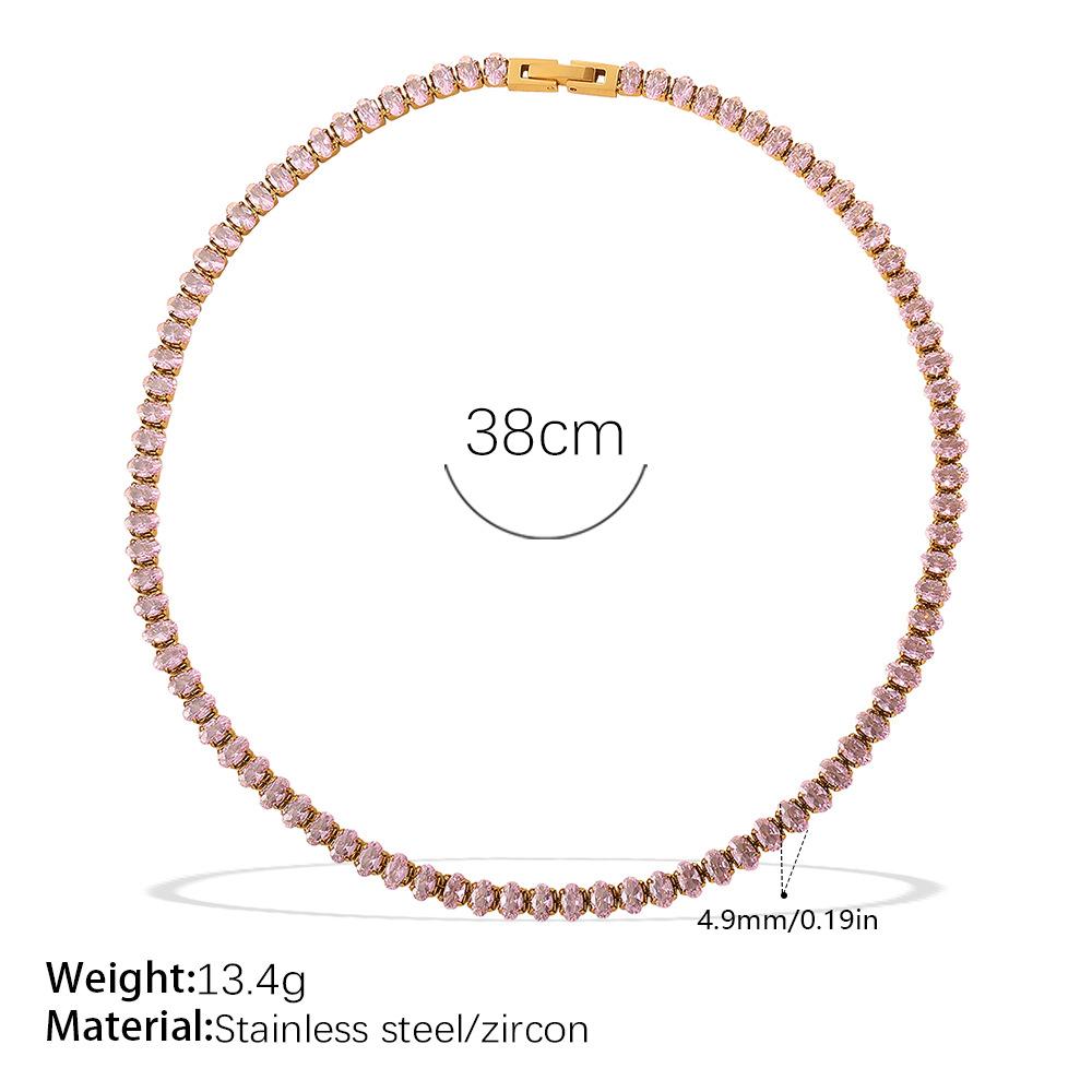 European and American Zircon Inlaid Necklace Bracelet Light Luxury Fashion Multi-color Full Diamond Jewelry 2026
