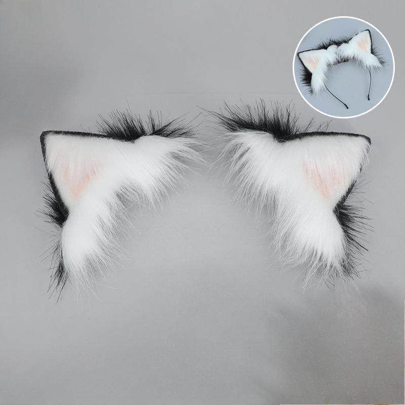 Rechargeable Plush Cat Ears Hair Accessory Cosplay Exhibition Movable Realistic Fox Ear Detachable Electric Headband Animal Ears