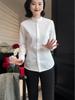 2026 Spring Women's Stand Collar White Shirt - Elegant, High-End Chinese Style Top
