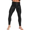 Herren Unifarbene Leggings Elastischer Bund Glänzendes Finish Skinny Hosen Fitness Training Laufen Yoga Übung