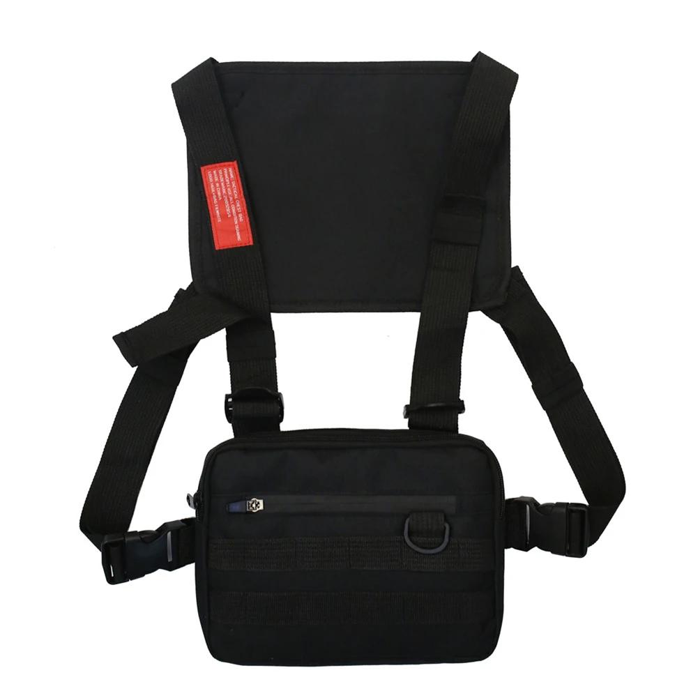 Multi-function Vest Chest Bags for Men Women Fashion Oxford Cloth Fanny Pack Street Waistcoat Hip-Hop Sling Chest Rig Bag Bolsa