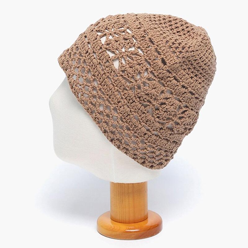 Women s Crochet Scarf Summer Cotton Handmade Beanie black