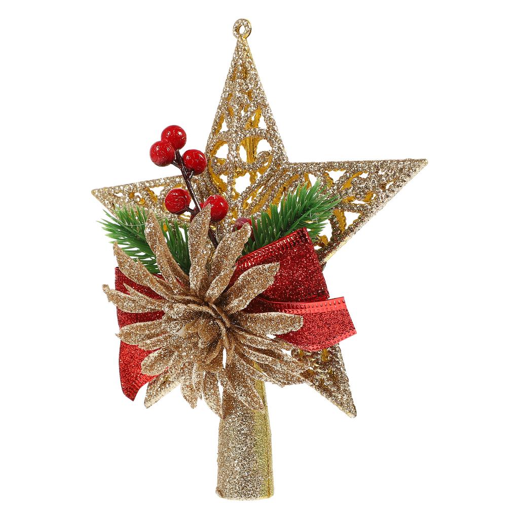 Christmas Tree Star Topper Exquisite Five-Pointed Solid Color Star Adornment Holiday Decoration Xmas Tree Decoration