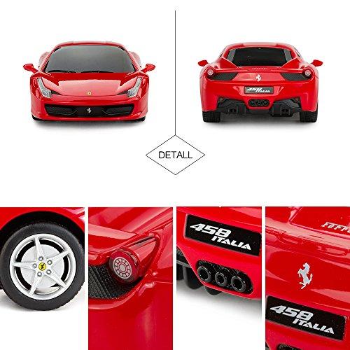 RASTAR 1/24 Scale Ferrari 458 Italia RC Model Car, Electric RC Car, Remote Control Car, Officially Certified Toy Car, Red