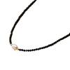 Black Spinel Pearl Collarbone Chain Simple Retro Necklace Women's Light Luxury Niche Beaded Choker Neck Chain Accessories