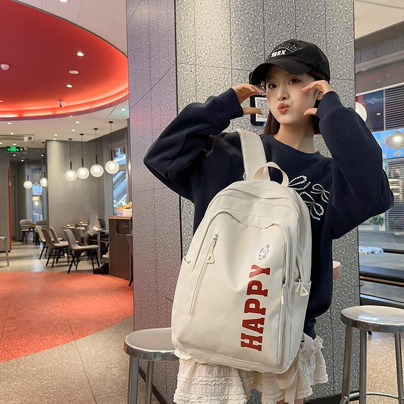 College Style Backpack Large Capacity Letter Printed Backpack Campus Student School Bag