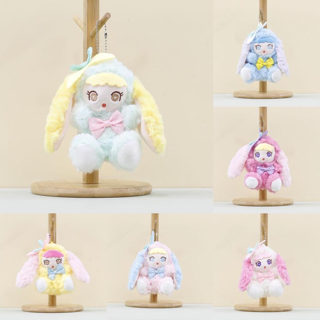 Turn Into Baby Rabbit Plush Keychain Toy Cartoon Doll Backpack Gifts Pendant