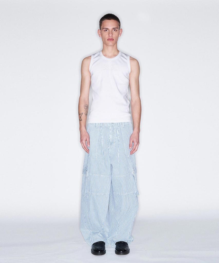 Peulomaleul Wide Fatigue Denim Pants / Stripe