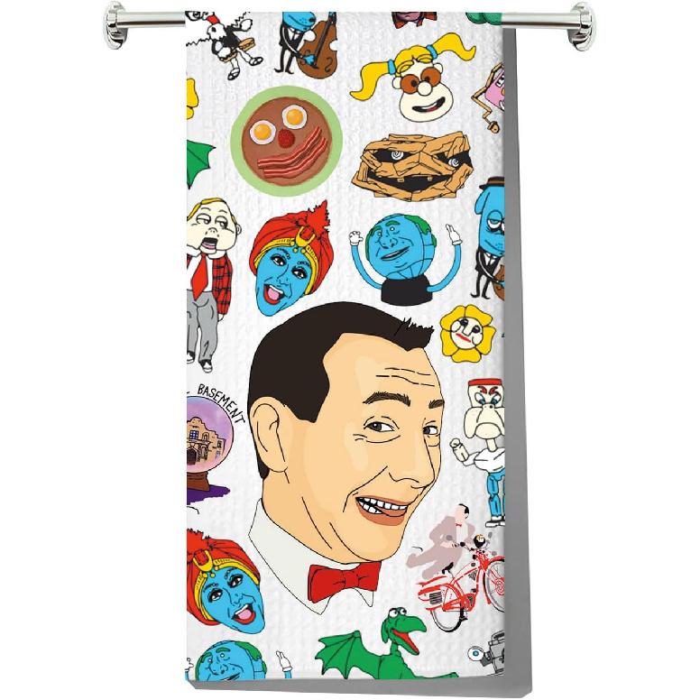 LEVLO 80s Peewee Herman Kitchen Towel Pee-Wee Herman & Dottie Fans Gift Peewee Herman Housewarming Gift (Chuck s KT) Chuck s Kt