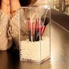 Makeup Brush Storage Bin Dustproof Covered Large Capacity Storage Box Storage Tube with White Pearl Cosmetics Quadrilateral