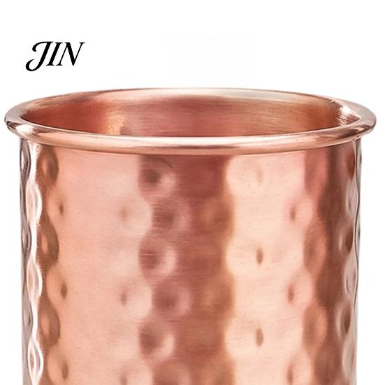 Hammered Stainless Steel Cup Cup, with Stable Base, Durable Stylish Beverage Reusable Drinking Glass, Easy Care Copper Finish Handcrafted Tumbler
