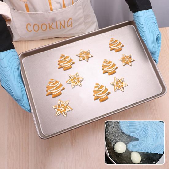 1 ks Silikonové pečicí rukavice Vodotěsné žáruvzdorné chňapky Spirálový vzor Pečicí chňapky pro vaření Kuchyňská nezbytnost