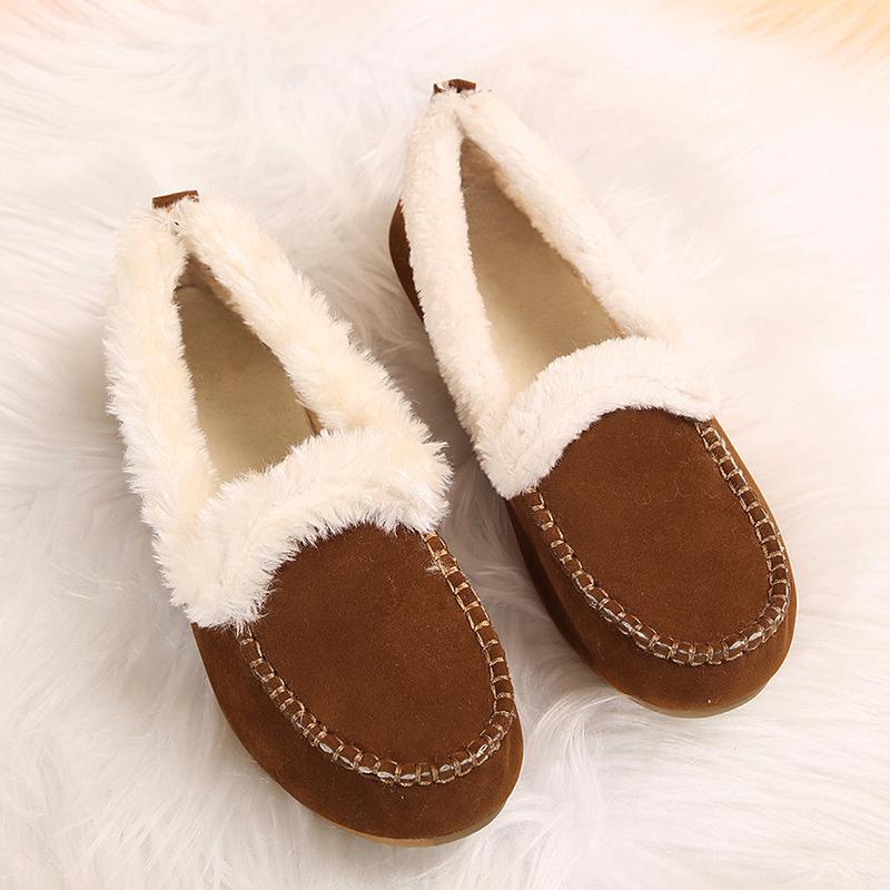 

Lucyever 2024 Зимние Слипоны Толстые Плюшевые Балетки для Женщин Комфортные Теплые Повседневные Туфли Женские Однотонные с Мягкой Подошвой Лоферы 43 коричневый