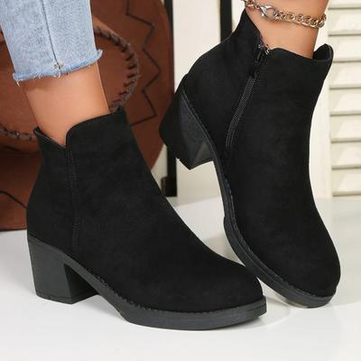 Shoes Female 2024 Brand Side Zipp Women's Boots Fashion Solid Modern Boots Women New Round Toe Ankle Boots Shoes Female Zapatos