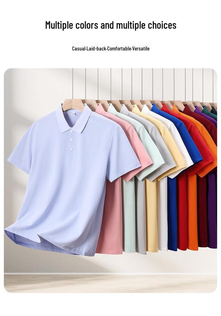 Men's Business Lapel Polo Shirt with Custom Logo Printing