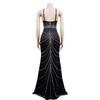 European and American Fashion Women's Sleeveless Rhinestone Spaghetti Strap Backless Long Dress