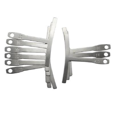 9 piezas de medidor de radio de cuerda inferior para reparación de calibre de cuerda de bajo y guitarra en forma de T