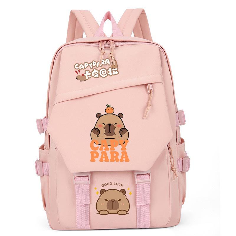 New Kapibara cute emoji print college light style primary and secondary school students spine bag