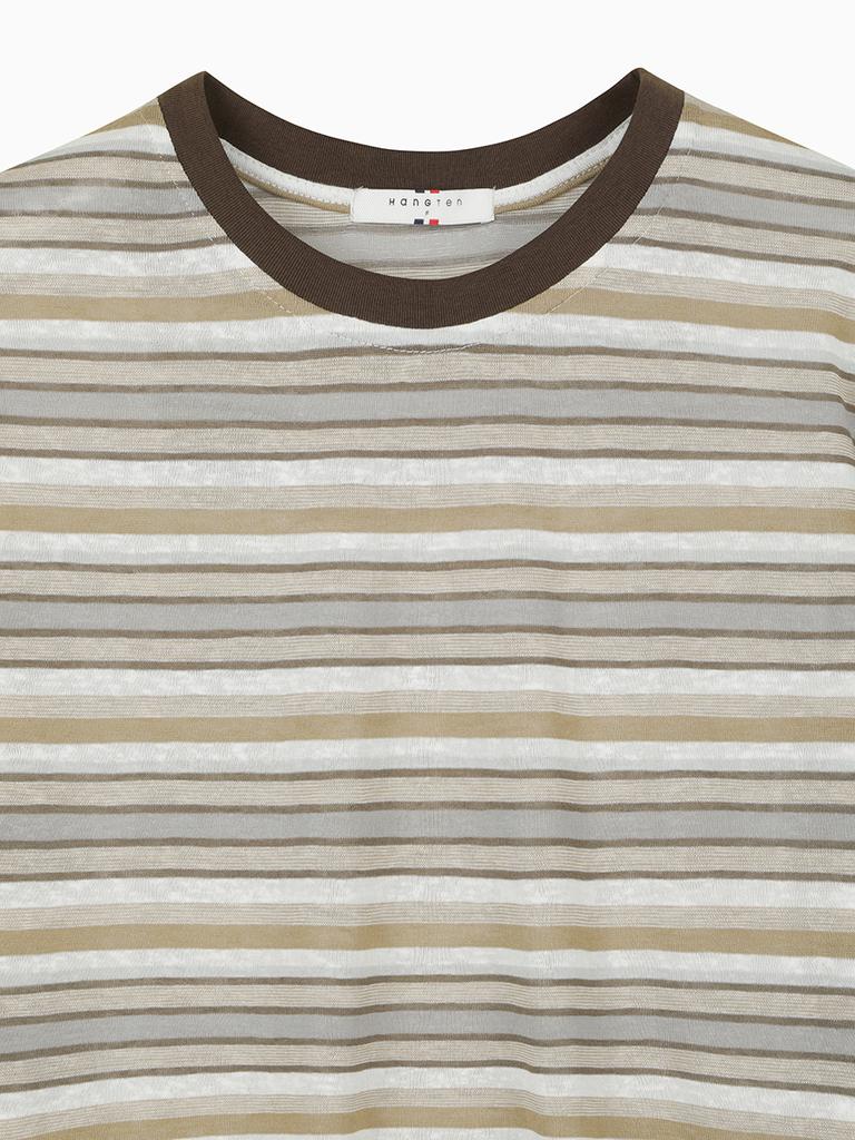 HANGTEN Women'S Multi Stripe T-Shirt_163(10580-131-625-69)
