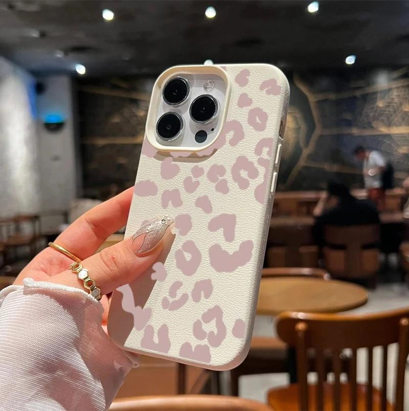 Case For POCO F7 Ultra F5 F6 M7 M6 X5 X6 X7 PRO X3 X4 GT Xiaomi 13T 14T Pro 15 Cover Luxury Cute PU Leather Leopard Print