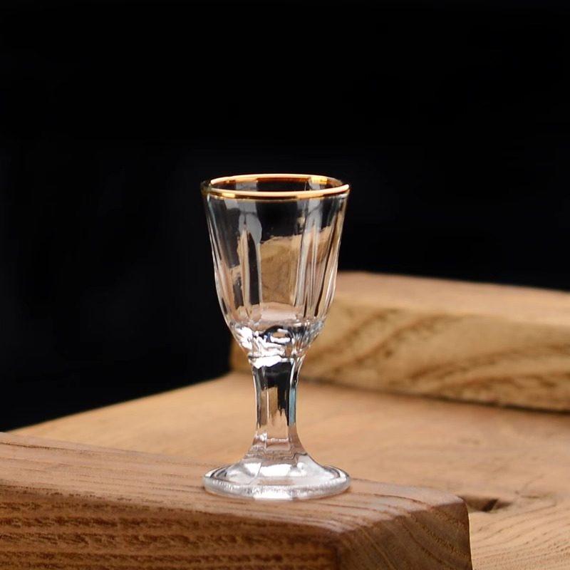 BRSada sklenic na víno Průhledná 100ml Dávkovač s měřítkem na víno 10ml Panák Baijiu Pohárek na lihoviny Konvička na víno Zlatá sada nápojového nádobíEY
