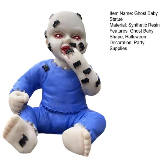 Halloween Ghost Baby Statue Creepy Zombie Baby Doll Figurine Sculpture Holiday Party Desktop Decoration Ornament