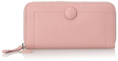 Portefeuille en cuir de vachette rétractable à bouton en noyer rétro JSLW3DT2 Rose [Jill Stuart] [Lunati]
