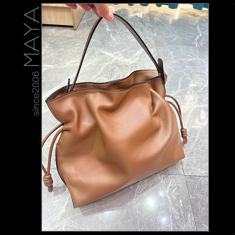 2024 Luojia Měkká hovězí kůže Kbelíková taška: Všestranná velká a malá kabelka, taška přes rameno a taška messenger pro ženy