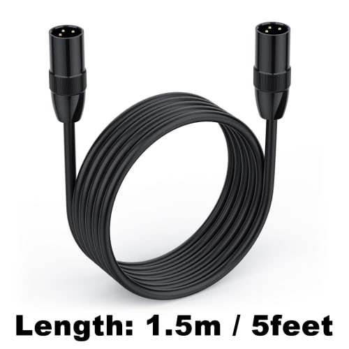 Poyiccot 1.5m XLR Cable, 3-Pin XLR Male To Male Cable, Microphone Cable, Balanced Microphone Cable for Microphones, AV Amplifiers, Speakers, and Other