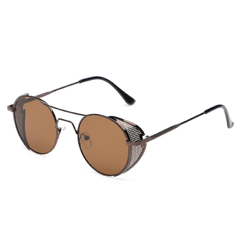 Vintage Gothic Steampunk Style Metal Frame Sunglasses Men Women luxury Brand Designer Round Shields Sun Glasses Gafas de Sol
