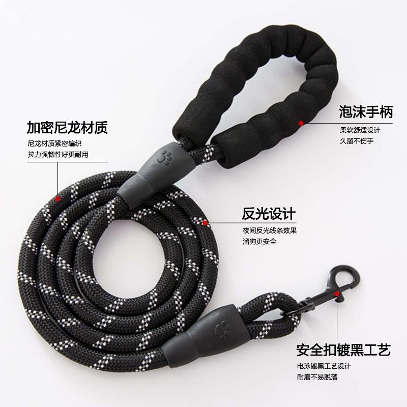 Dog Leash, Night-time Outdoor Glowing Dog Walking Leash, Explosion-proof, Shock-resistant, Wear-resistant Nylon Dog Leash