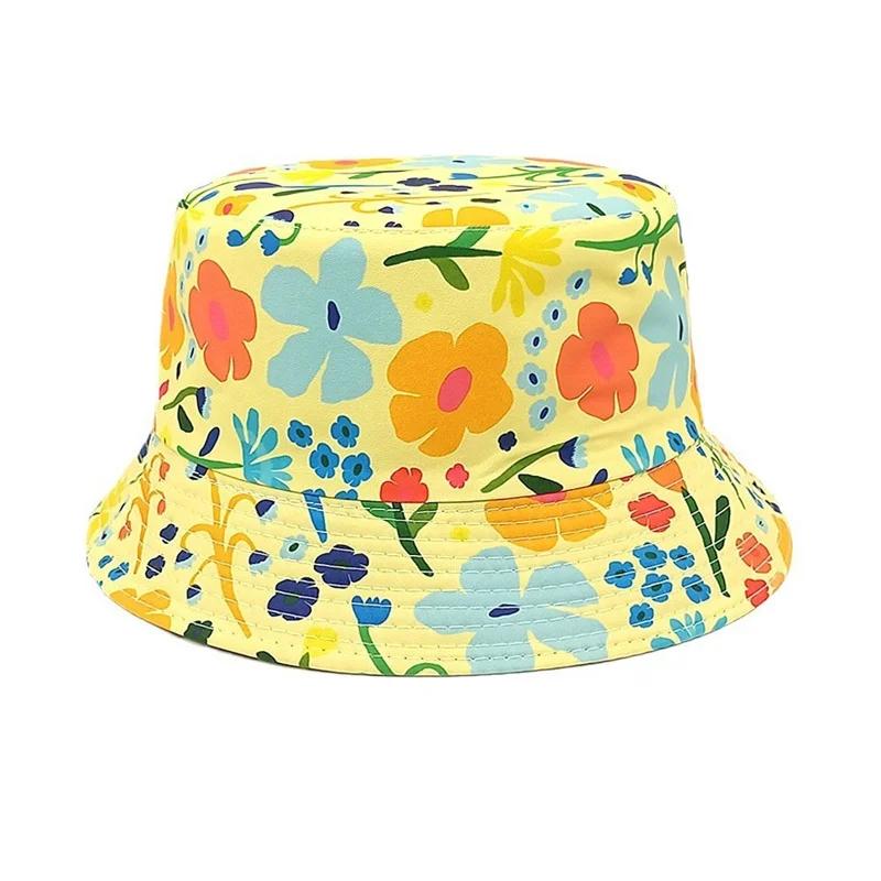 Spring and Summer Polyester Cartoon Print Bucket Hat Outdoor Travel Sun Cap For Boy and Girl 107